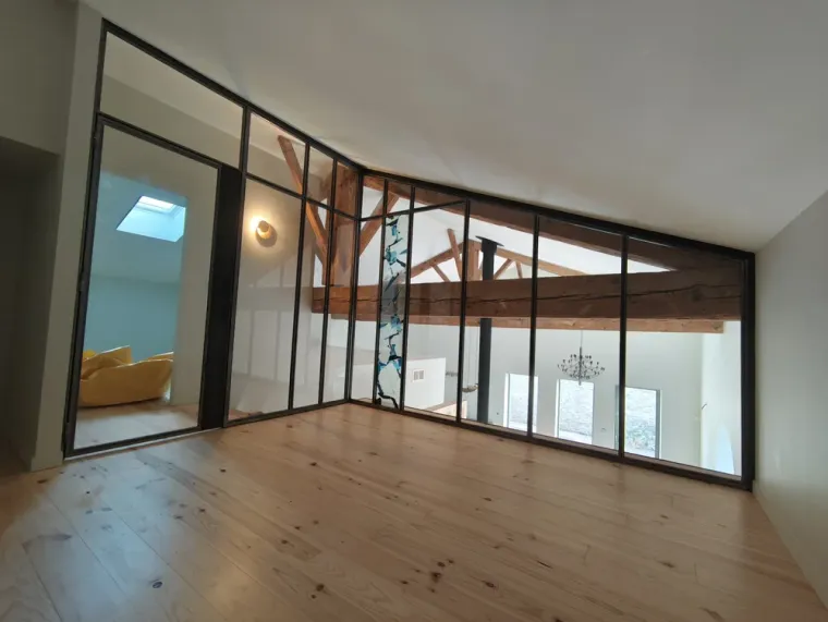 Fourniture et pose d'une verrière intérieure à Cavanac, Carcassonne, Aude Construction Métallique