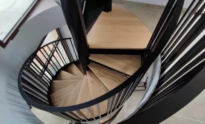 Escalier métallique marche bois